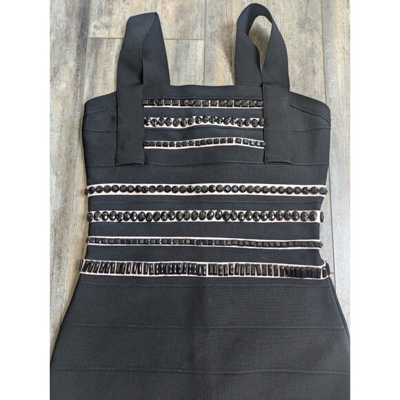 Authentic Herve Leger "Ivett" Size Small Embellished Black Bandage Dress $1,590 - Picture 2 of 5